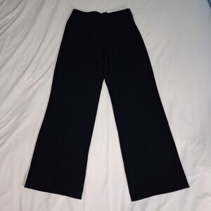 Vintage 80s 90s Womens Zelda Black Crepe Wide Leg Trouser Pants Sz 4 Minimalist